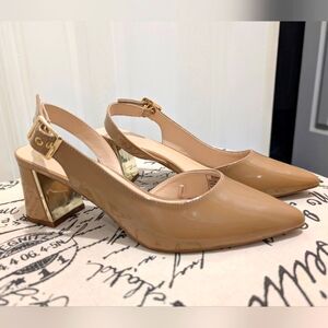 Jones NY Elegant Tan Slingback Heels
